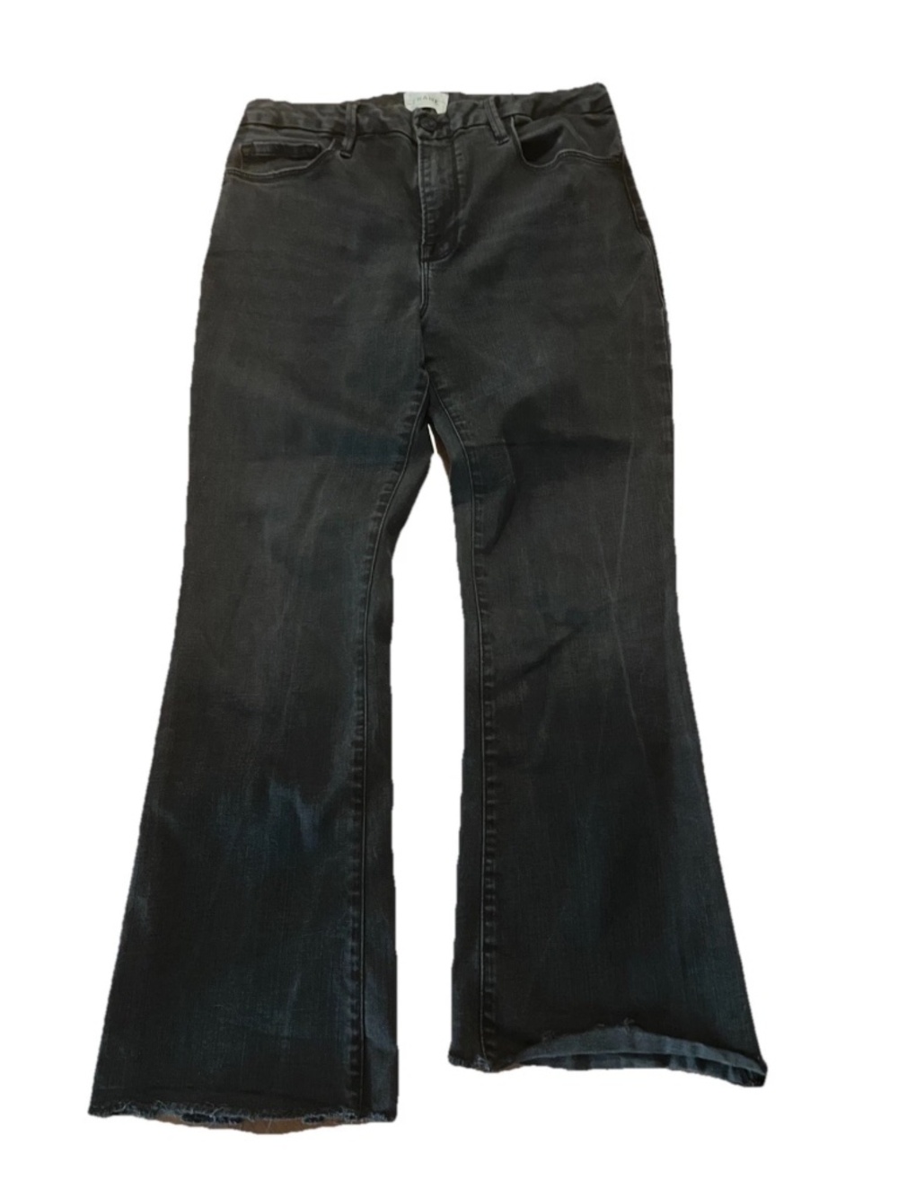 FRAME Women’s Black Le Crop Mini Boot Kerry Raw Hem Jeans 31 Quiet Luxury